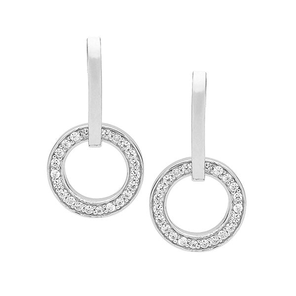 Silver CZ stud drops