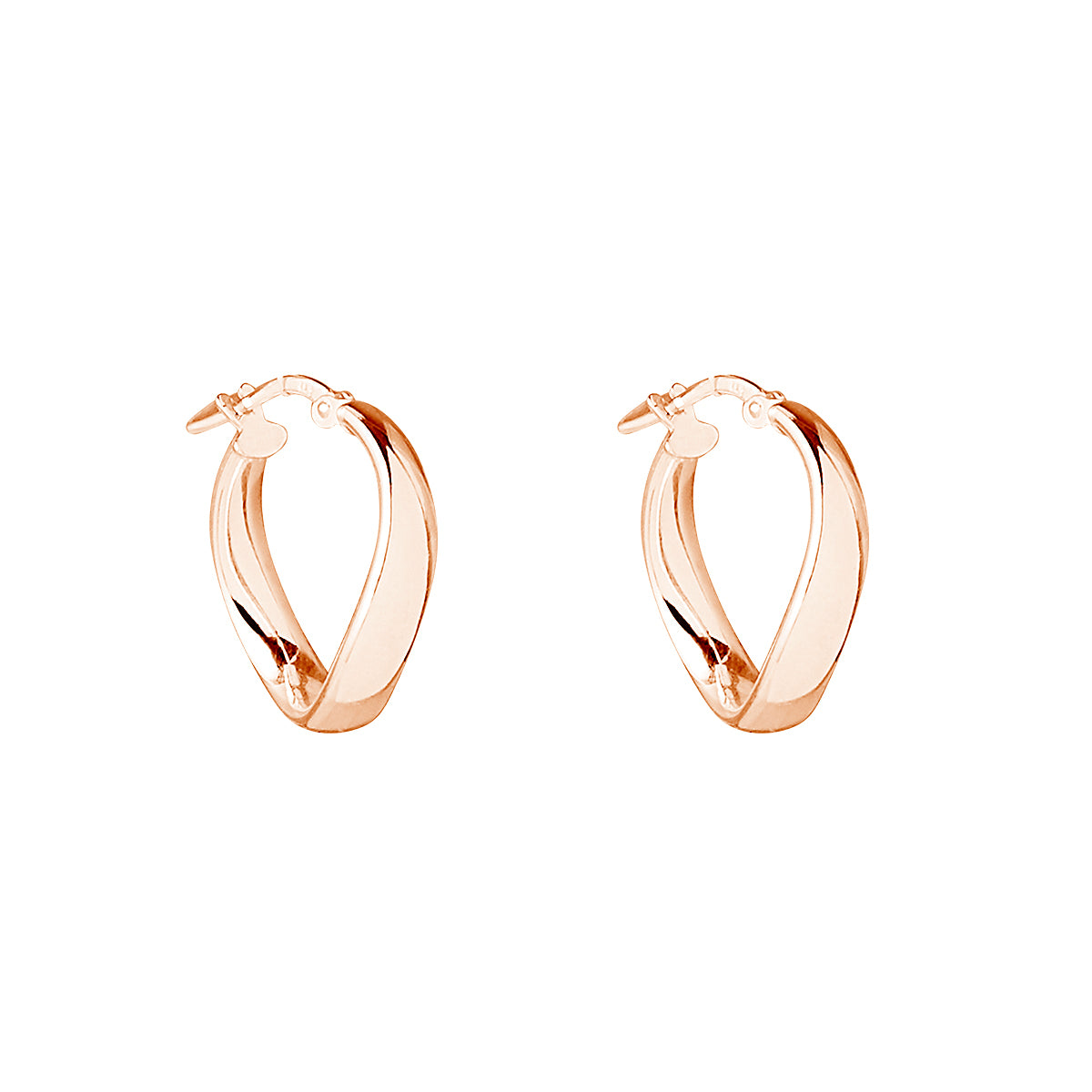 Sterling silver RGP circular wavy hoop earring with lever catch