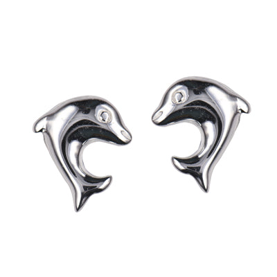 Sterling silver Dolphin stud