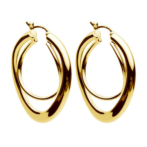 Sterling silver GP Double Hoops style E/R