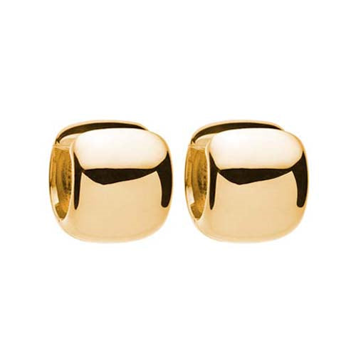 11x18mm plain yellow gold (14k 1mc) plated silver huggie earring, antitarnish