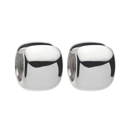 Sterling silver 11x18mm rounded huggie earring, antitarnish
