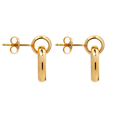 14x17mm yellow gold (14k 0.5mc) plated silver e/r, donut ring hanging from small ring with post & butterfly, antitarn