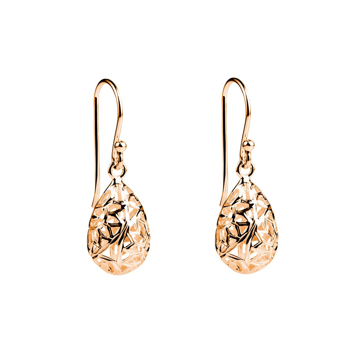 Sterling silver YGP cutout teadrop on hook