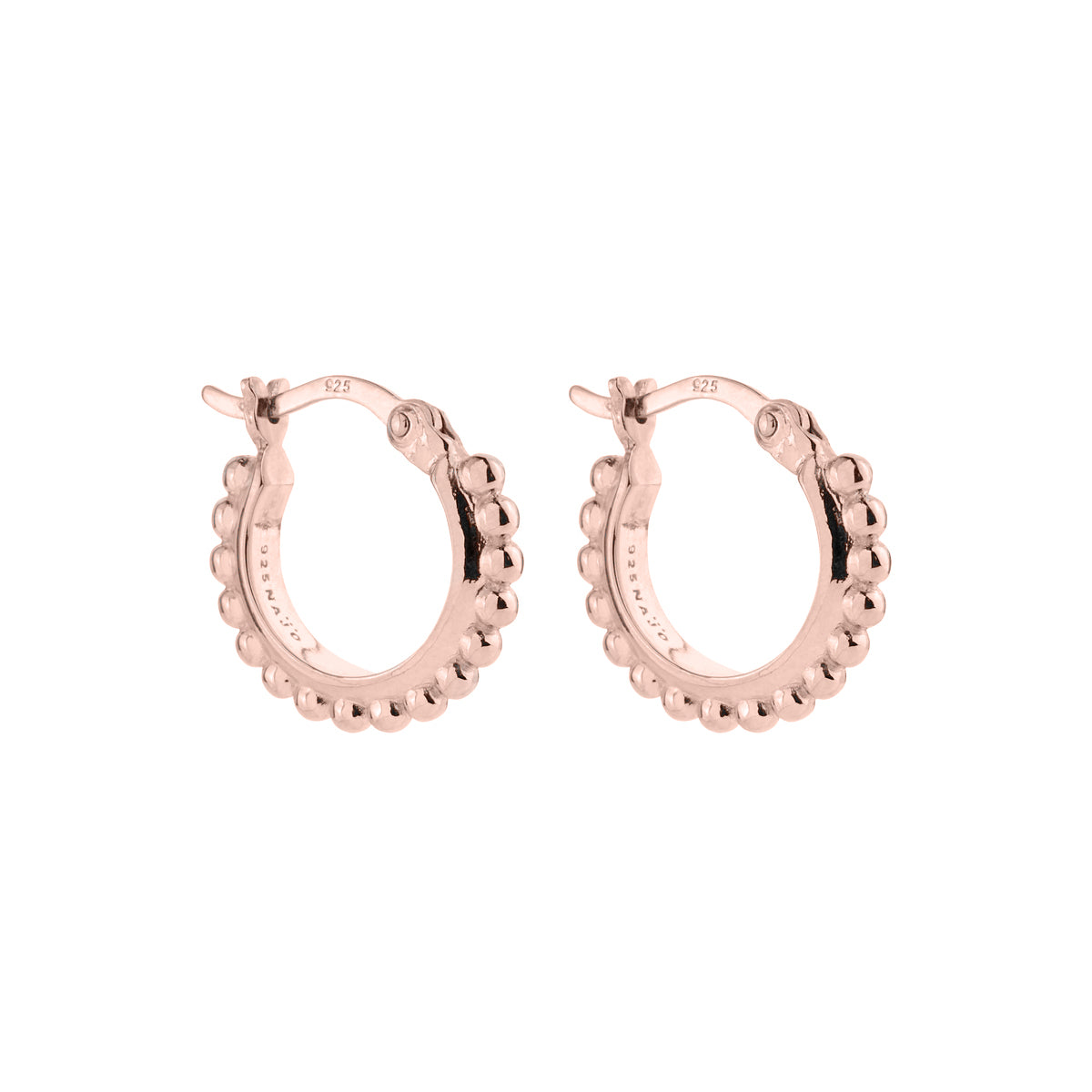 Sterling silver RGP beaded hoop