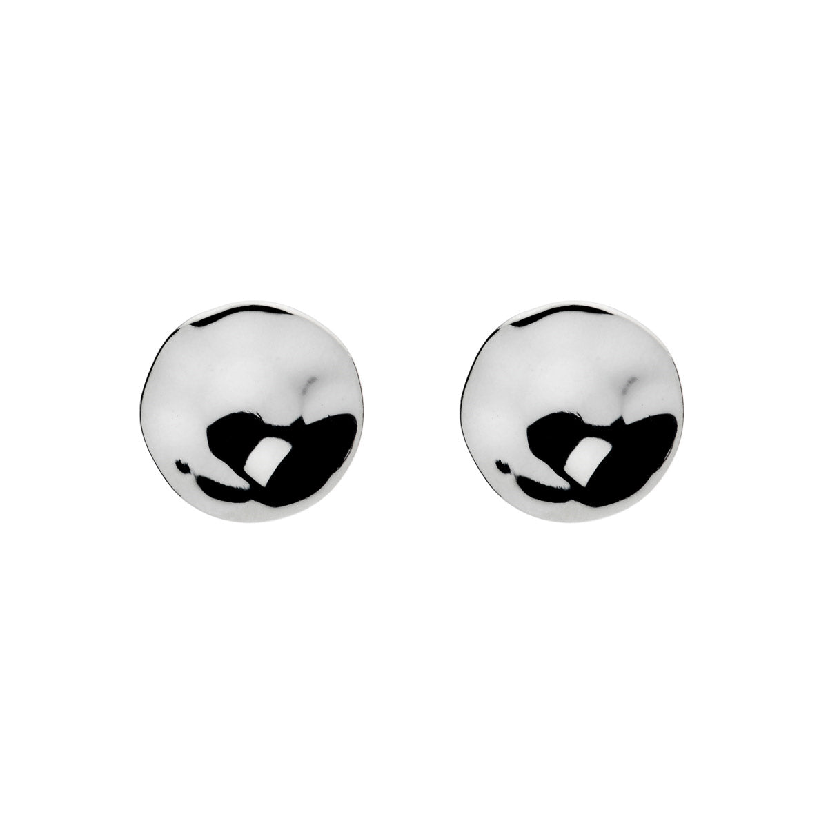 Sterling silver 8mm beaten circle stud