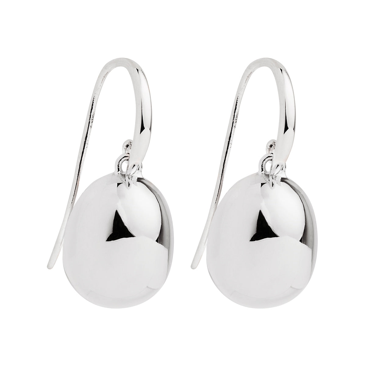 Silver egg on swinging hook