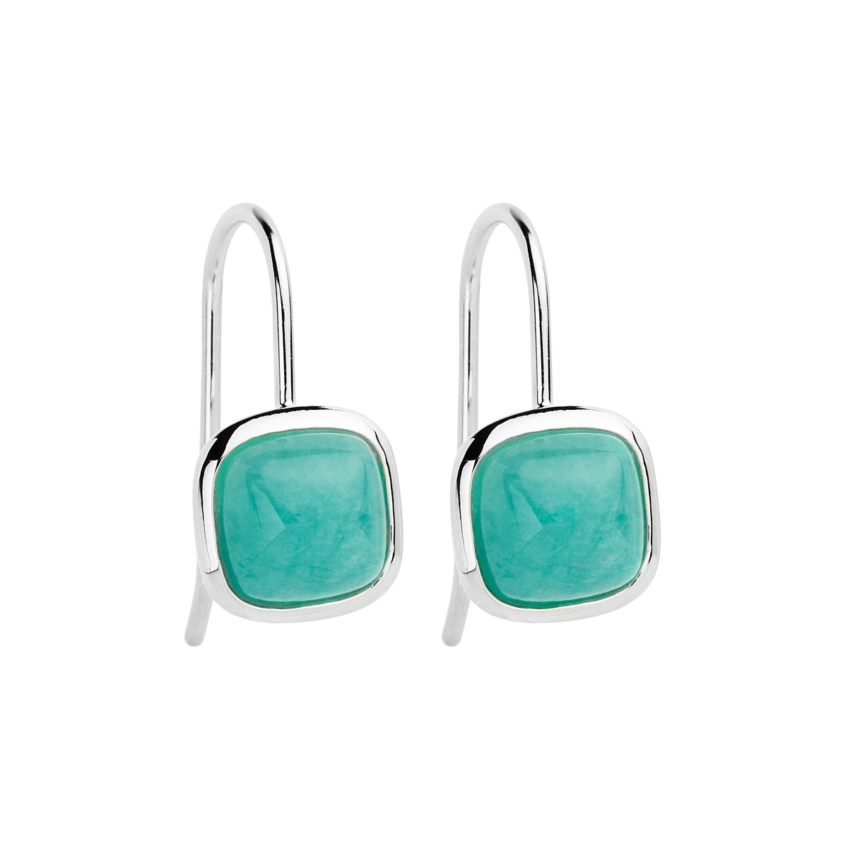 Silver Amazonite Hook earrings