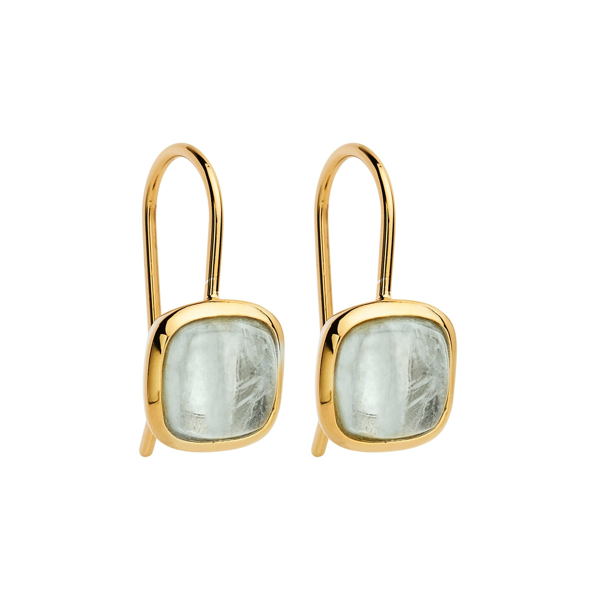 Aquamarine yellow gold plated earrings