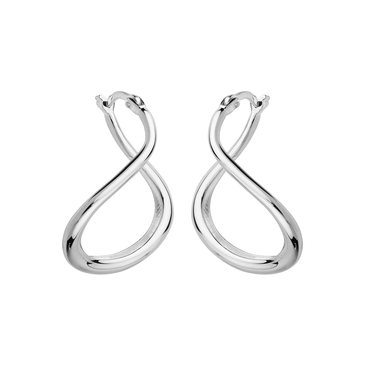 Sterling silver twisted hoop earrings