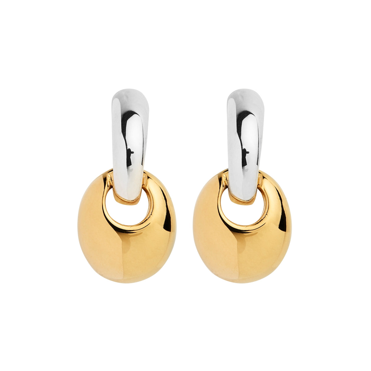 Sterling silver earrings with gold drop