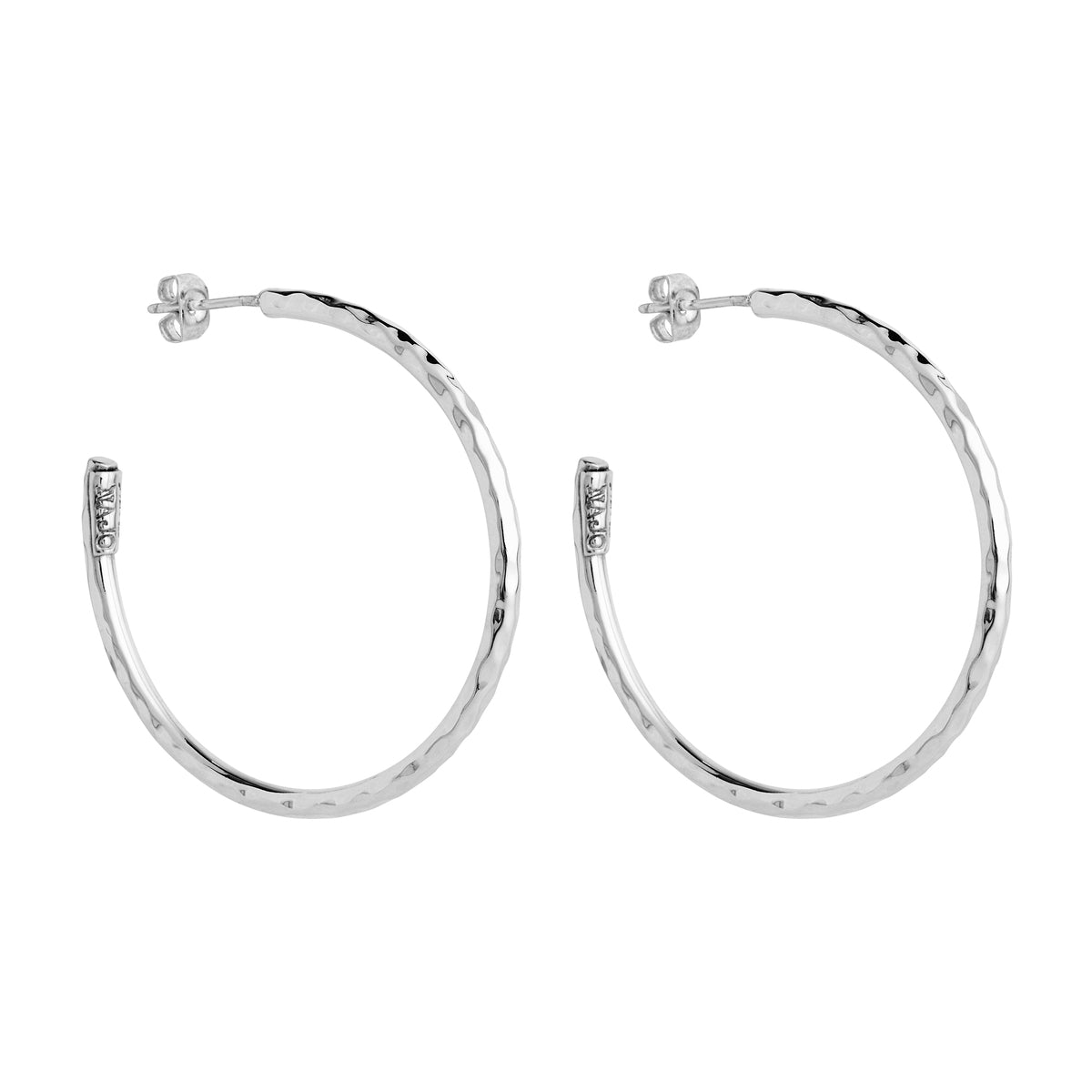 Silver tube hoop earring
