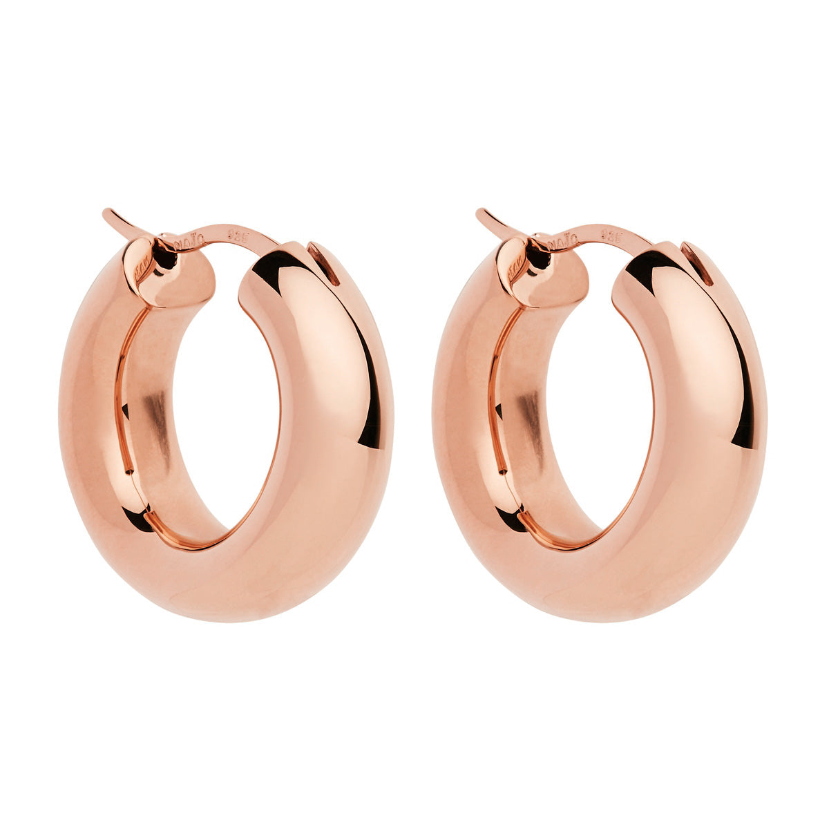 Rose gold plated chunky hoops