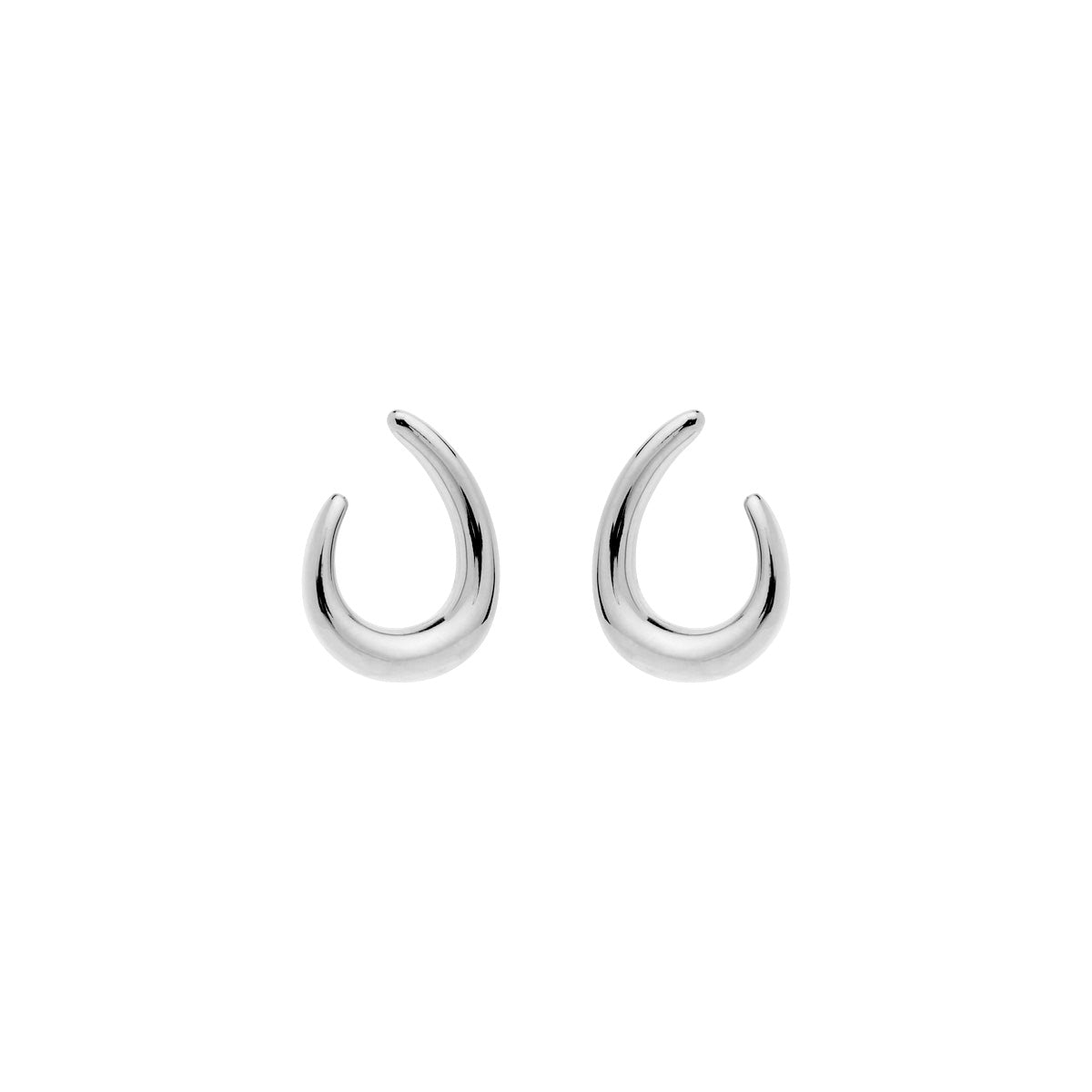 Sterling silver curl stud earrings
