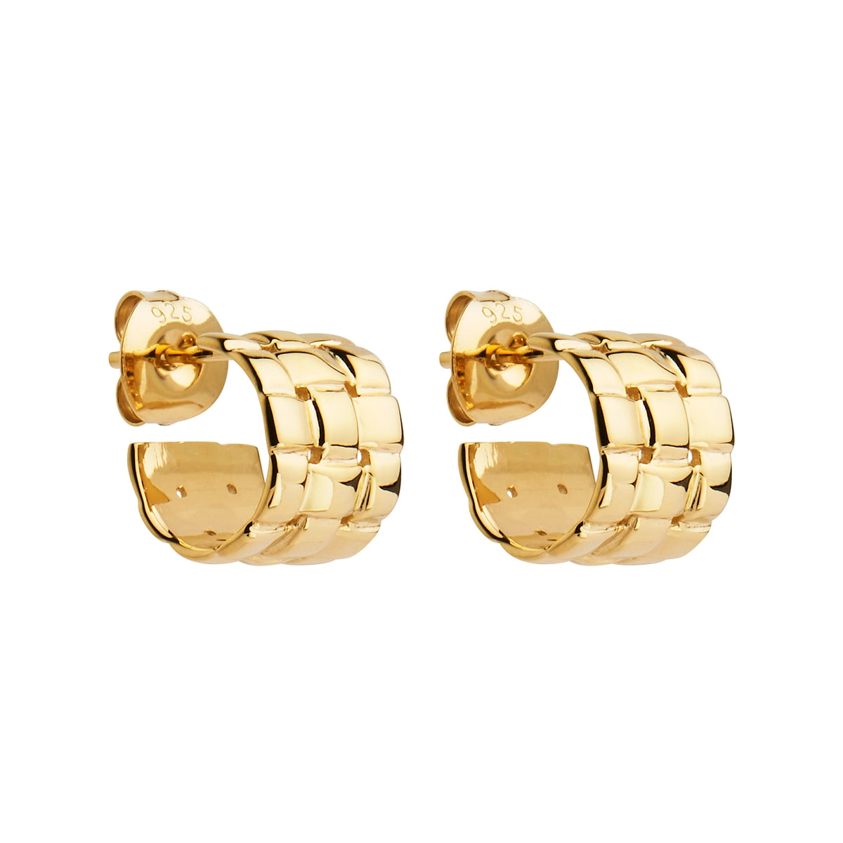 Woven pattern hoops with stud fitting