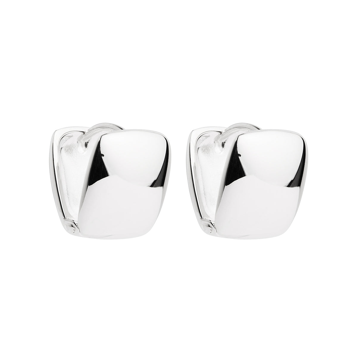 Sterling silver square huggies