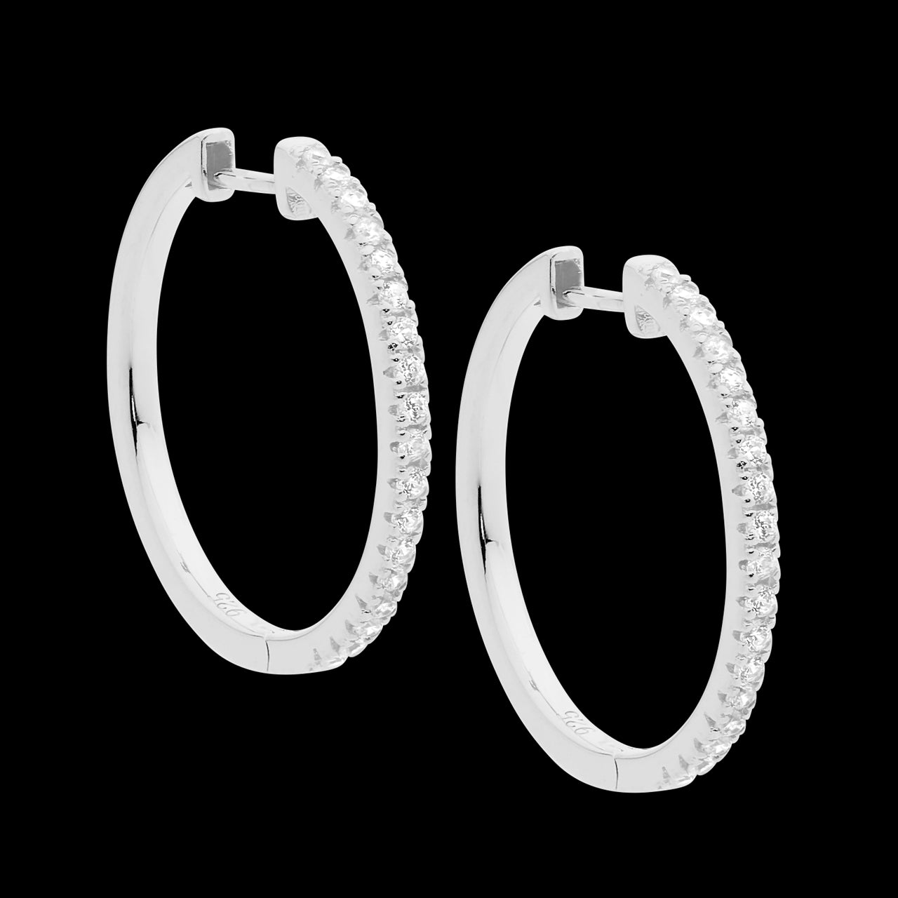 CZ Sterling silver hoops