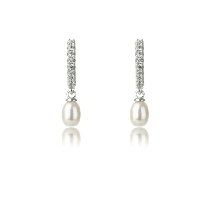 Sterling silver, Freshwater Pearl drop earrings