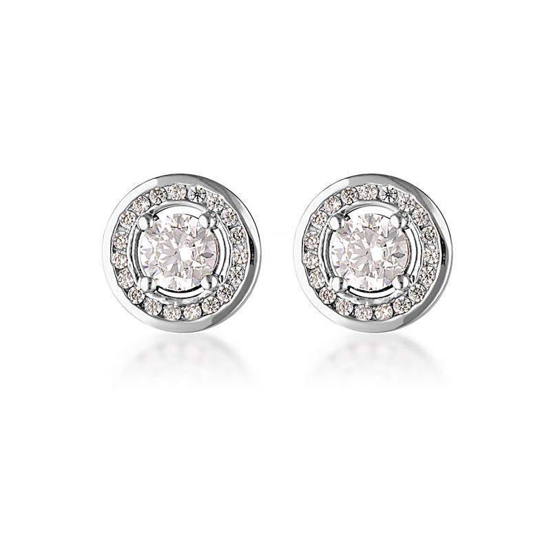 Sterling silver, Halo set Cubic Zirconia's