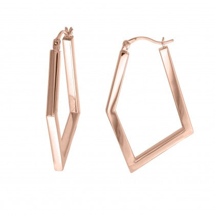 Rose gold plated abstract hoops