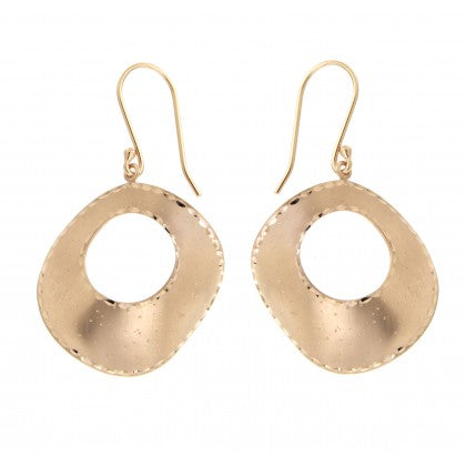 Rose gold plate disc earrings
