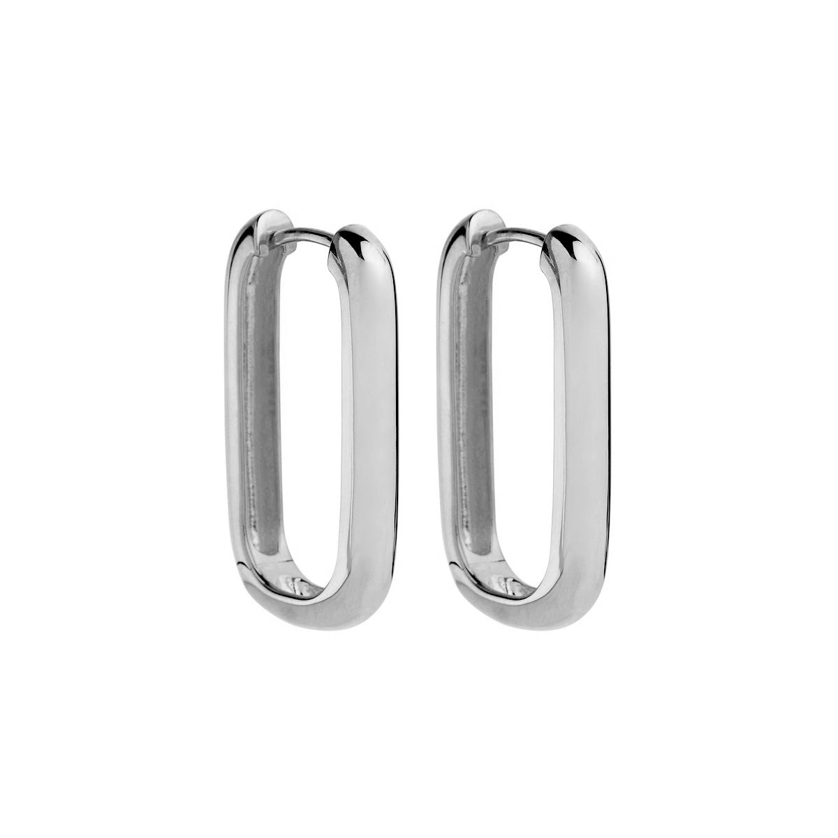 Rectangle huggie style hoops