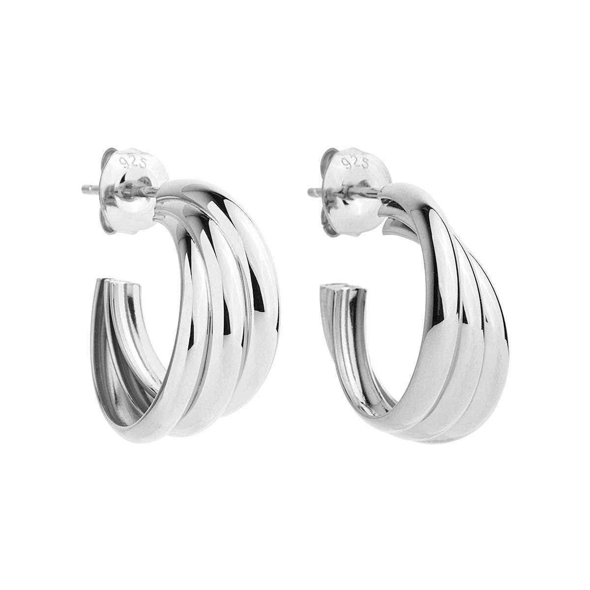 Stud hoops with twist