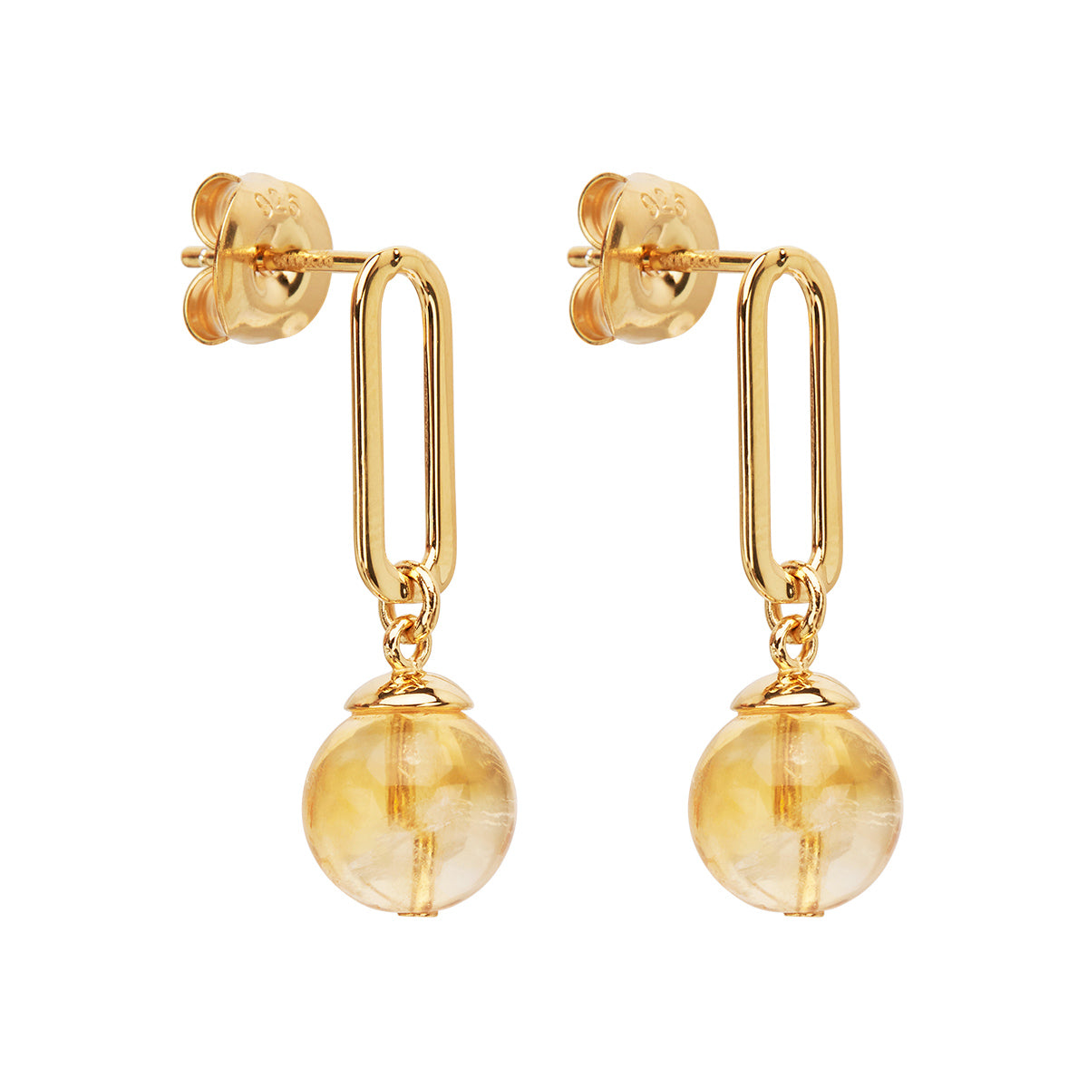 Citrine drop earrings