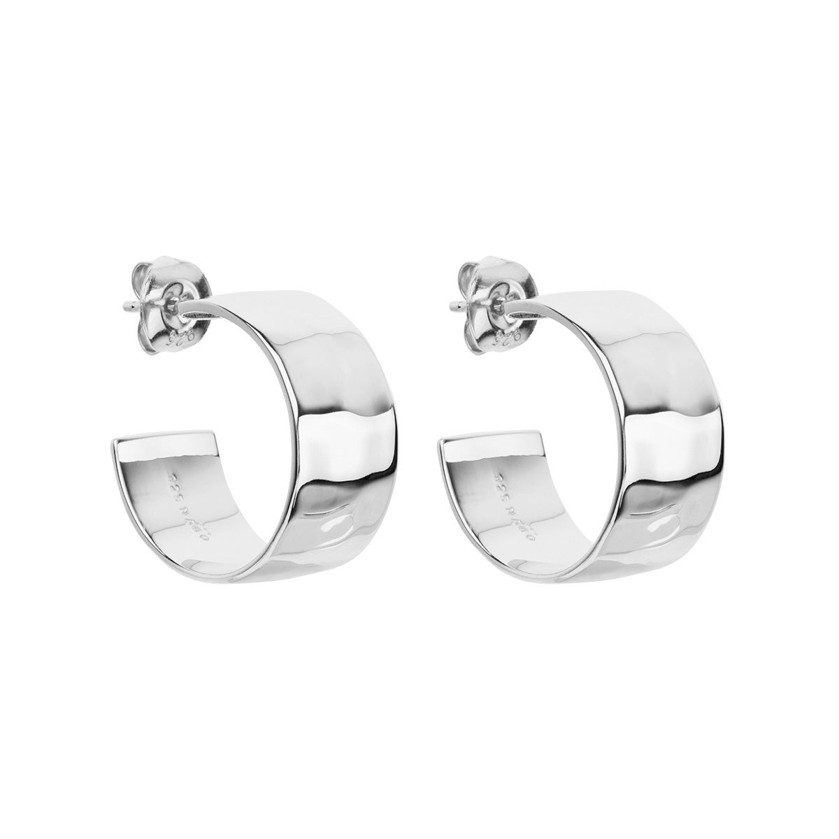 Beaten flat hoops with butterfly