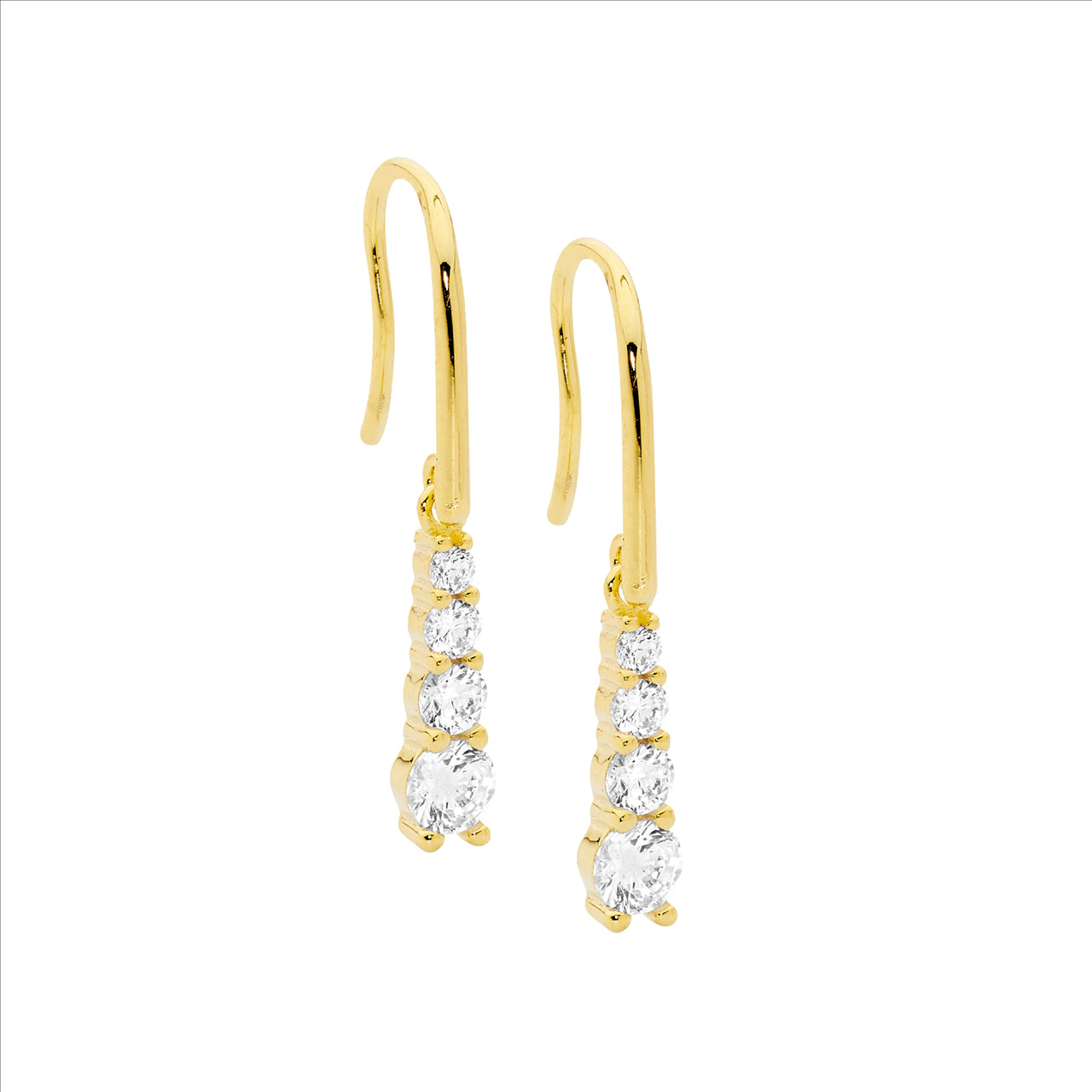 CZ set drop earrings