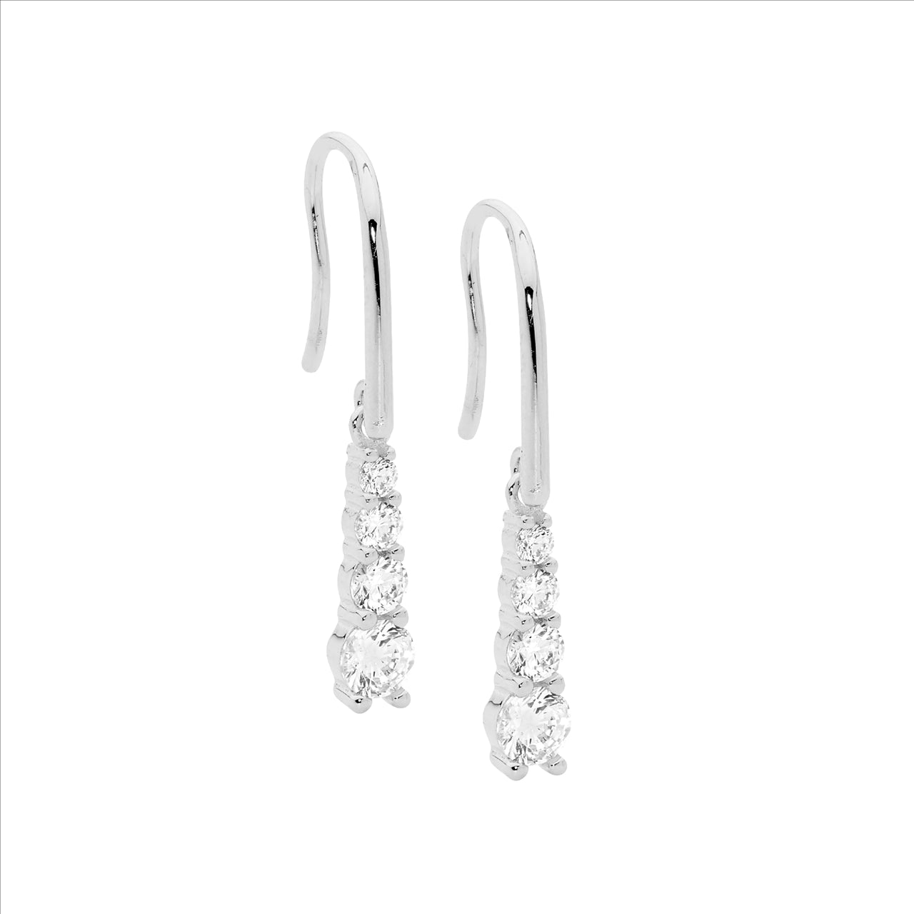 CZ set drop earrings