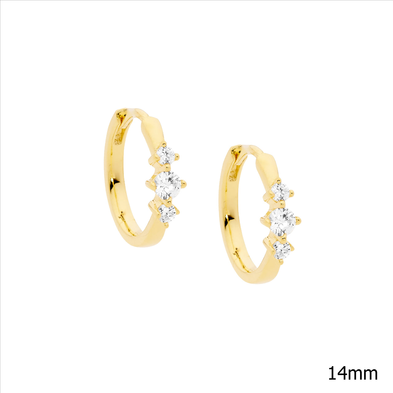 14mm Gold plated hoops