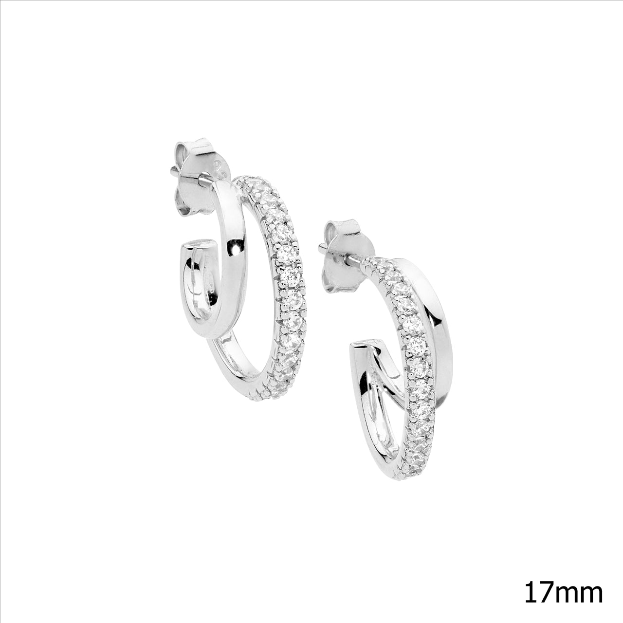 Sterling silver double hoop earrings