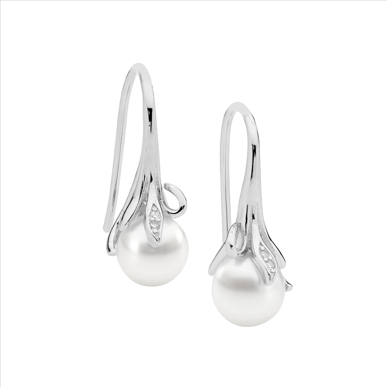 Freshwater Pearl & CZ set hooks