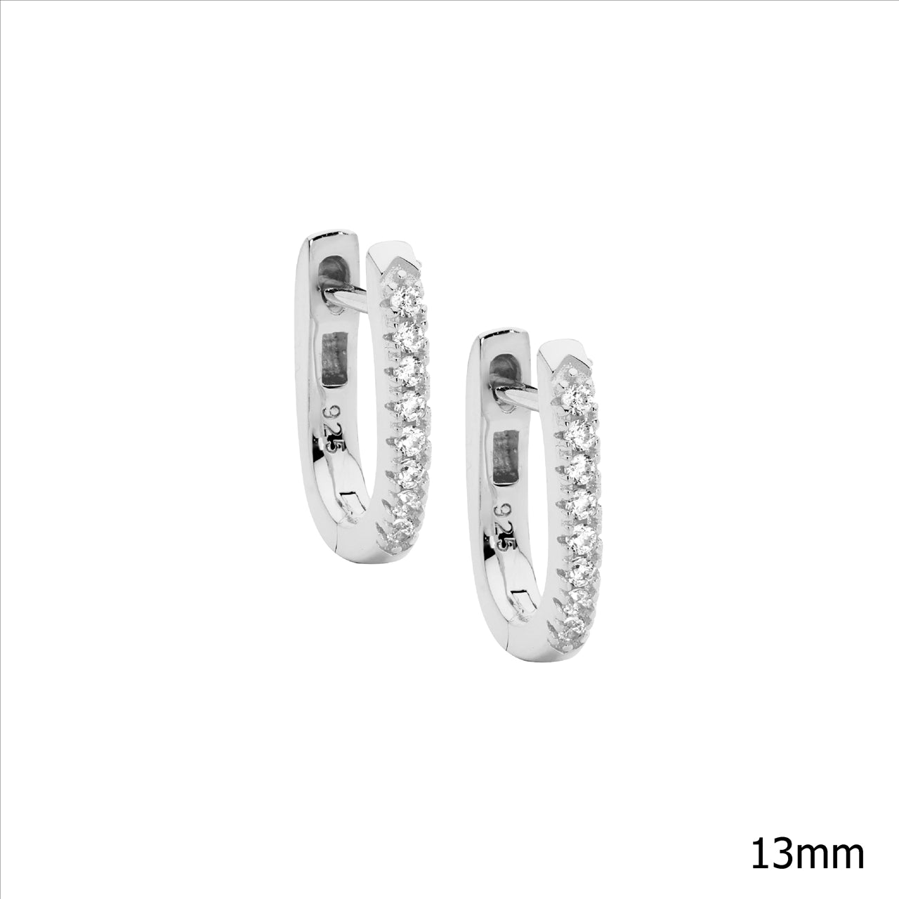 Sterling silver, Oval huggie earrings