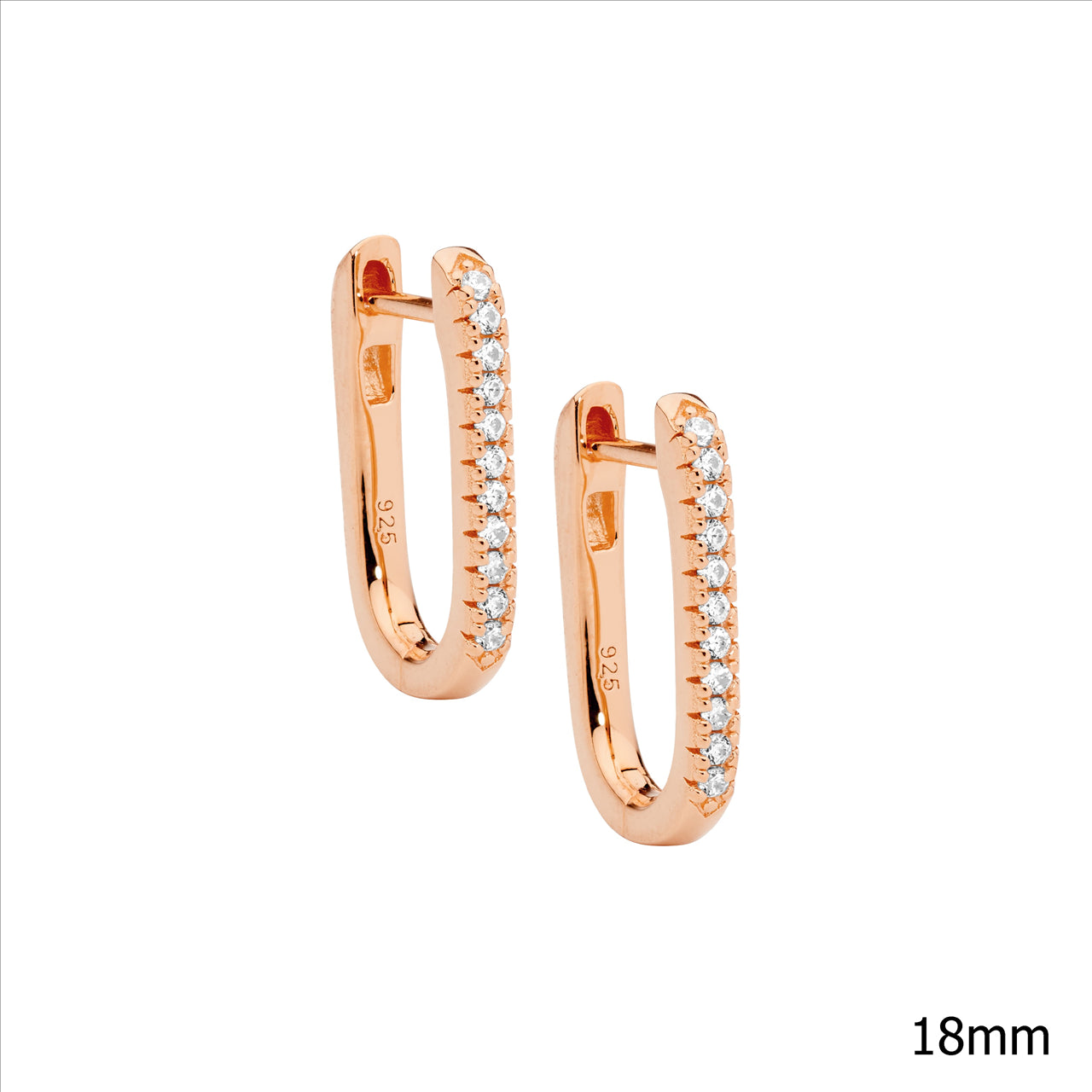 Oval Rose gold plated huggies