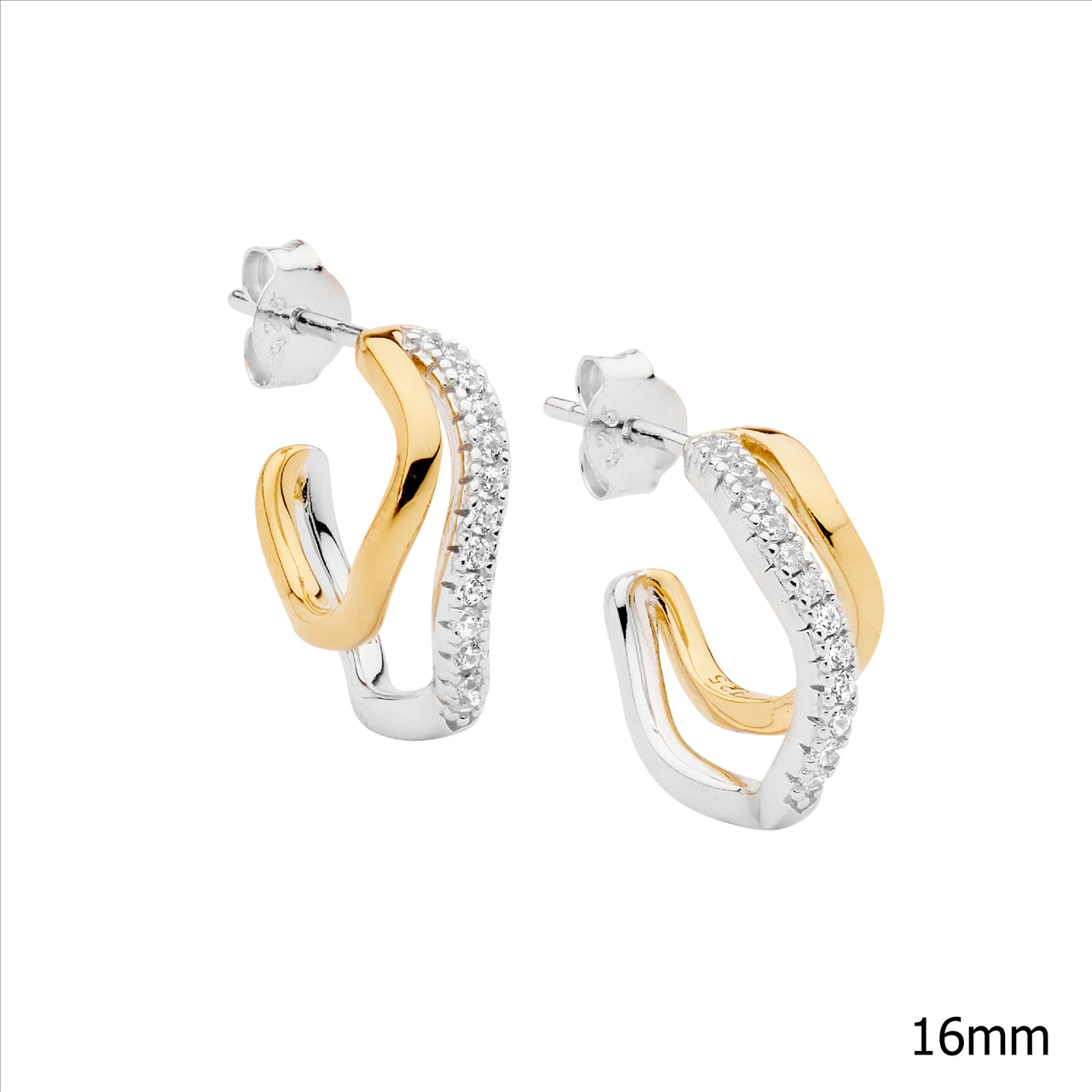 Double hoops CZ earrings