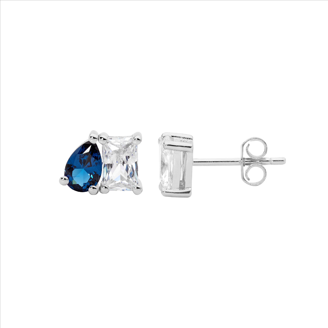 Silver CZ & London Blue studs