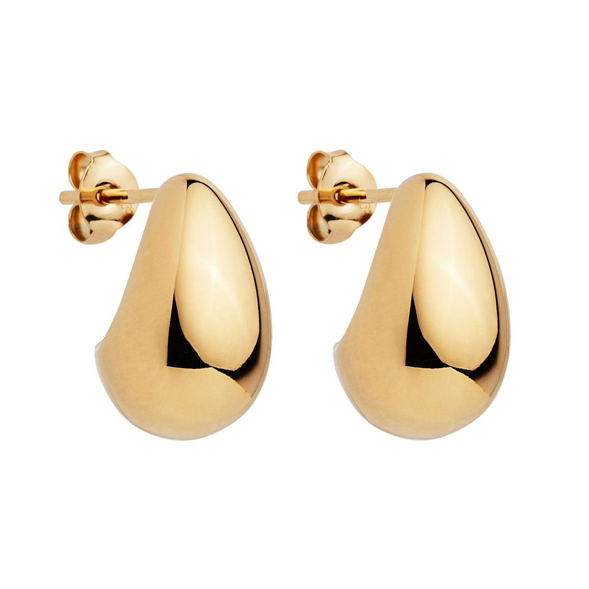 Gol dplated puffed curl earing with post