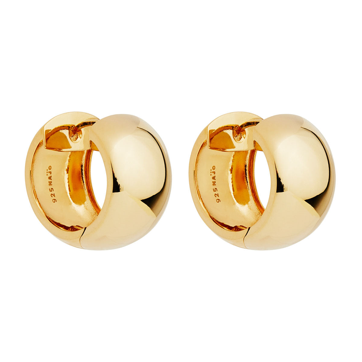 Gold plated rounded huggies