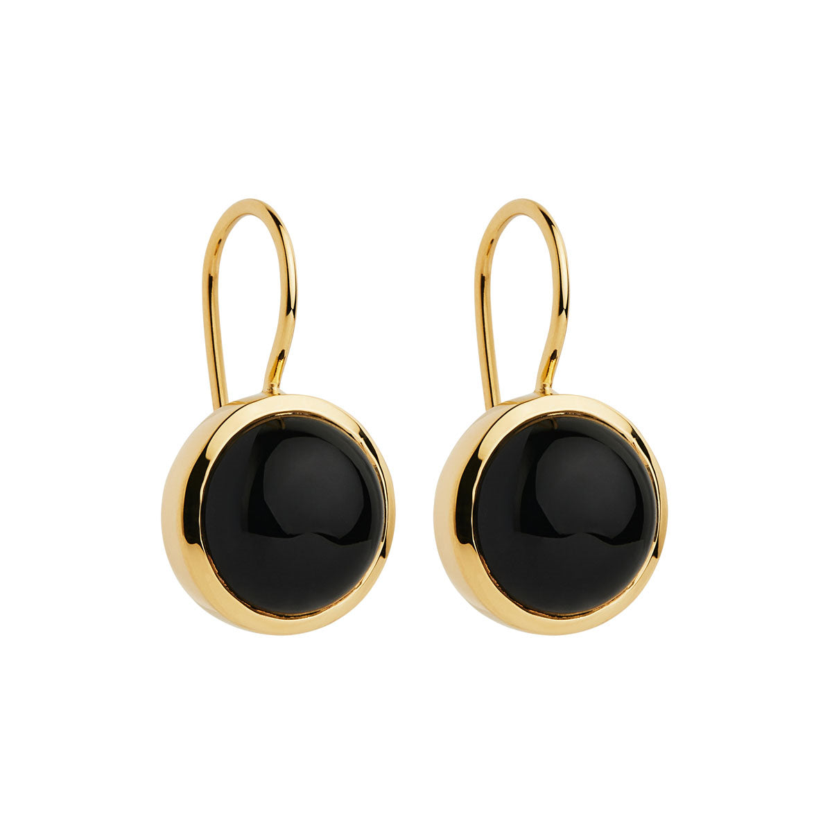 Onyx hook earrings