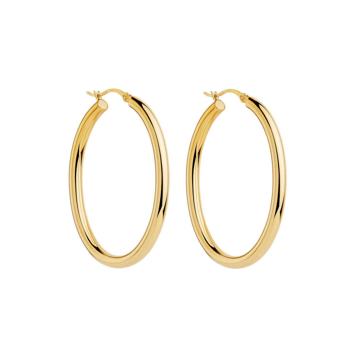 Gold plated Oval hoops
