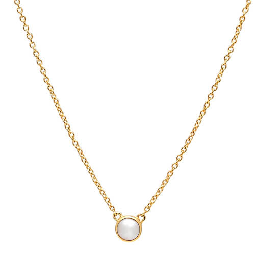 Freshwater Pearl, button pendant & chain