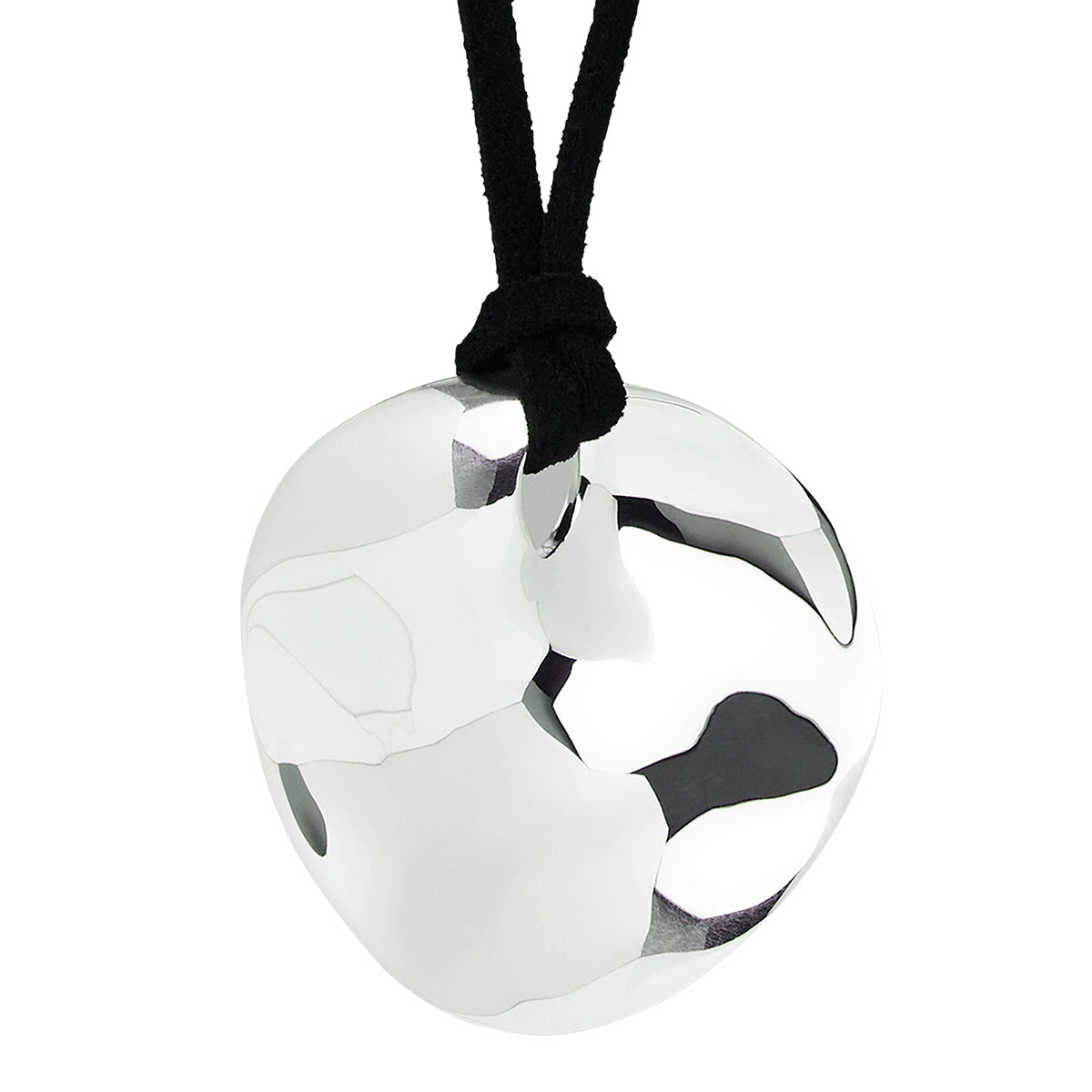 Silver disc on black