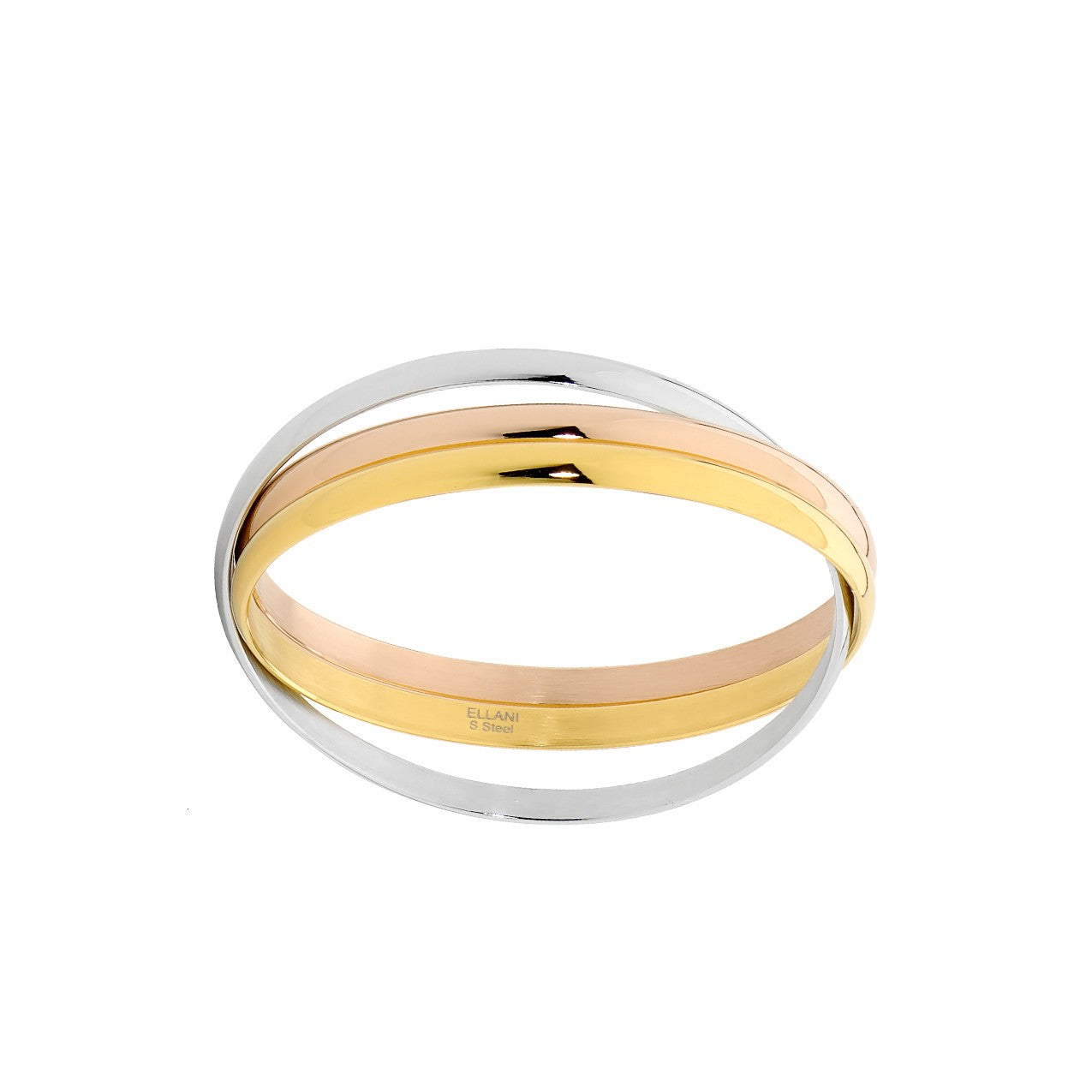 Stainless Steel Rose & Gold IP Plating Triple Linked Bangle