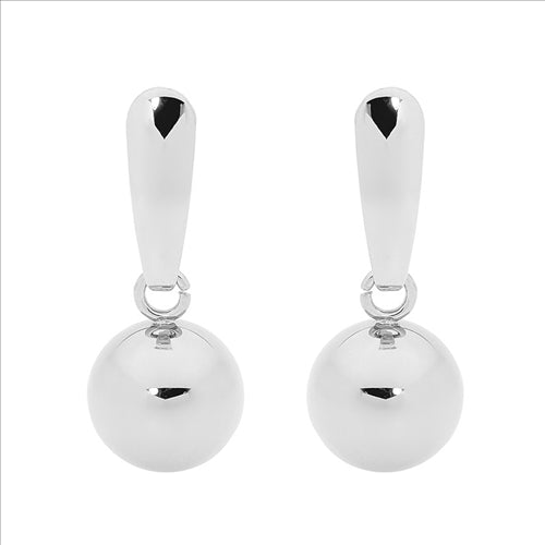 Stainless steel stud style ball drop earrings