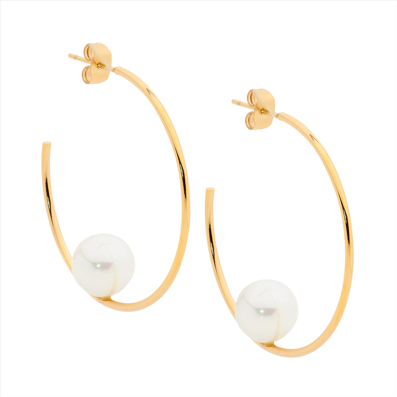 Hoop earrings w Pearl