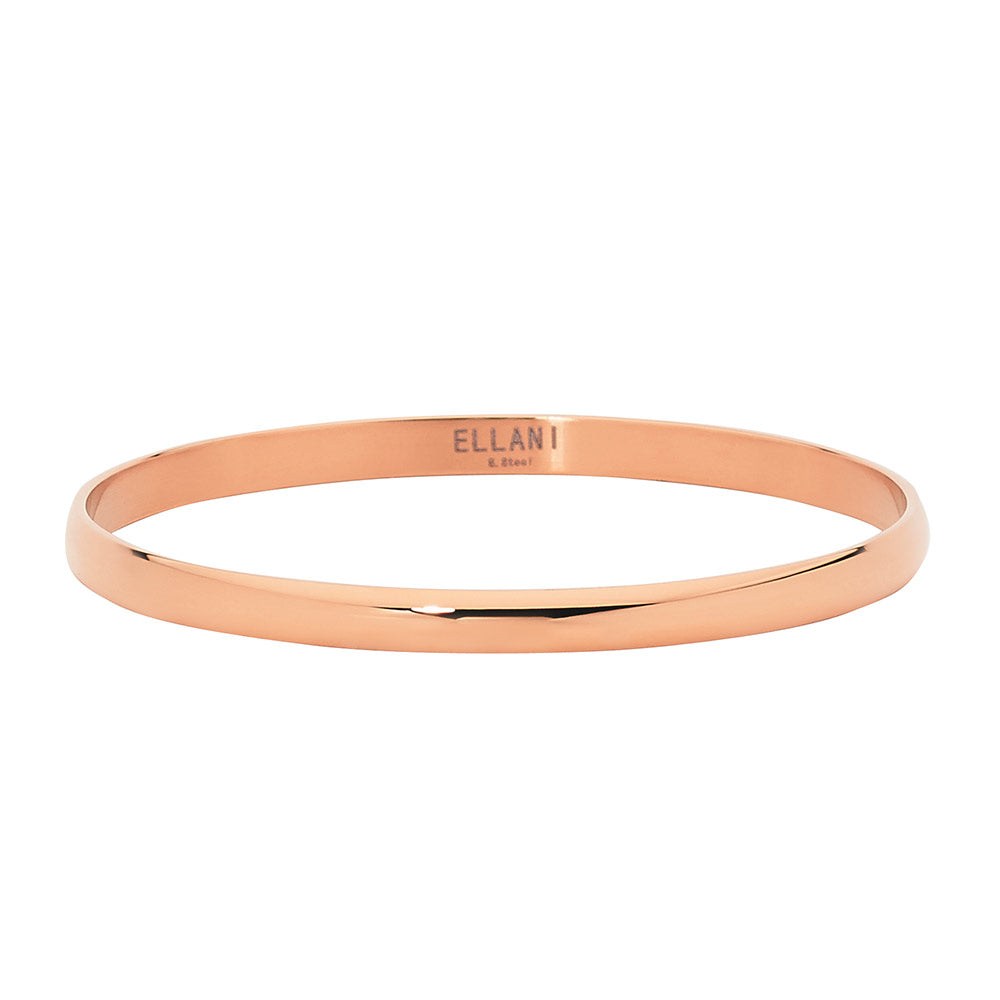 Rose gold plated bangle, 5mm