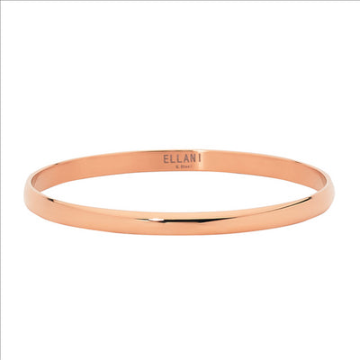 Rose gold plated bangle, 5mm