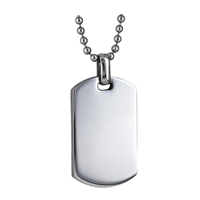 Stainless steel dog tag on ball chain